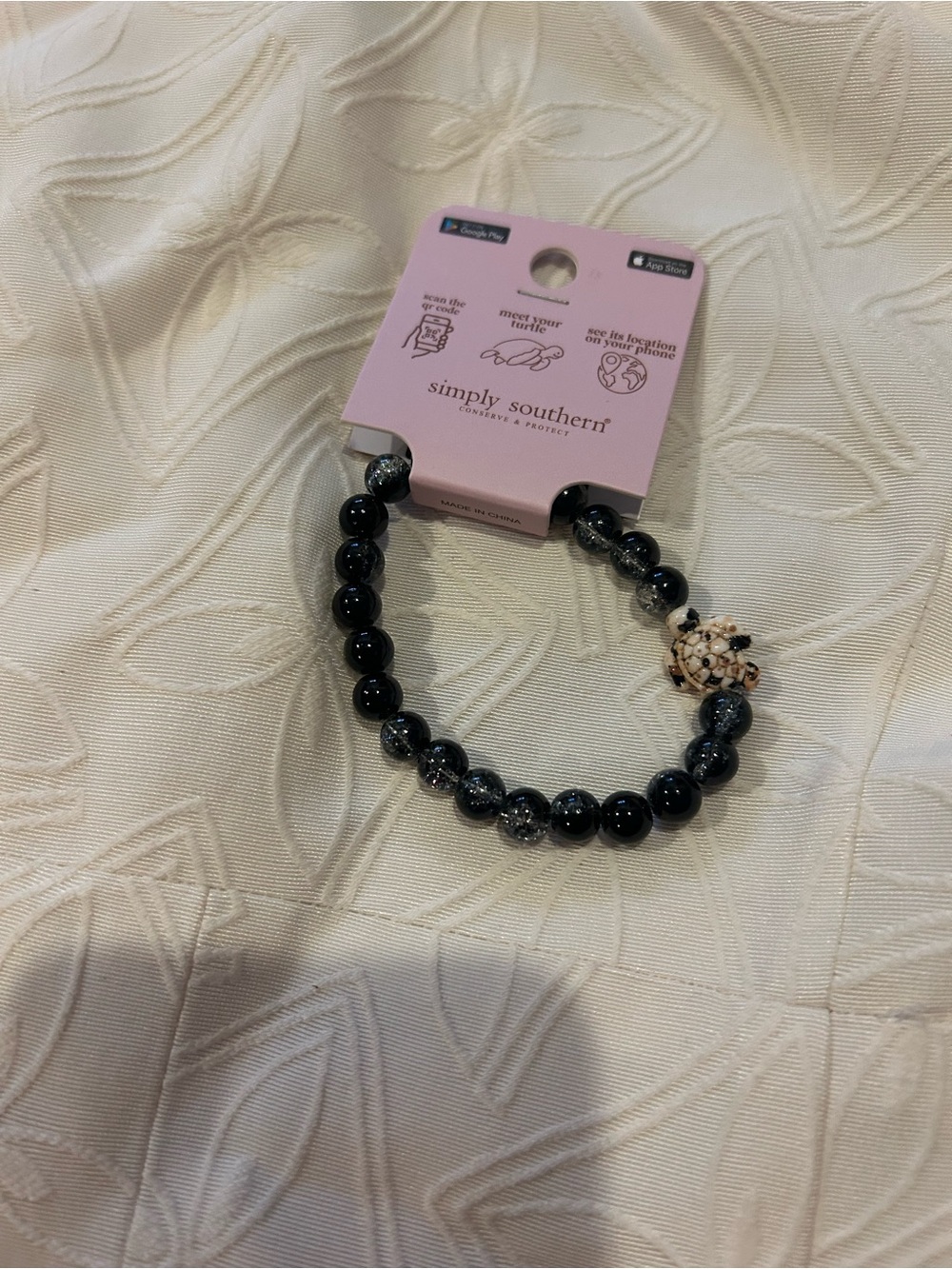 SIMPLY SOUTHERN BLACK COLOR GRADIENT TRACKER TURTLE JEWELRY BRACELET